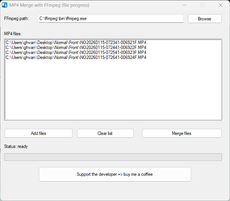 MP4 Merge with FFmpeg